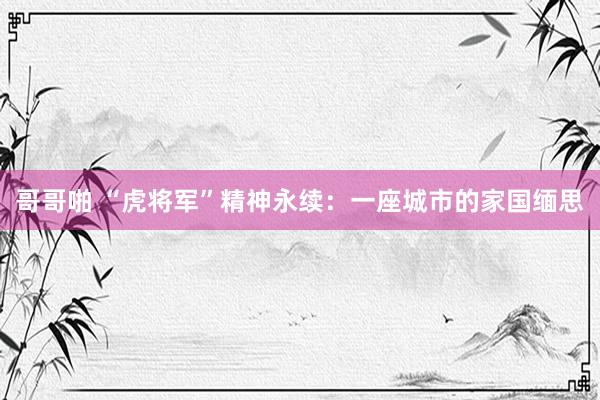 哥哥啪 “虎将军”精神永续：一座城市的家国缅思